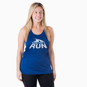 Women's Racerback Performance Tank Top - Gone For a Run&reg; White Logo