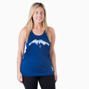 Women's Racerback Performance Tank Top - Trail Runner in the Mountains