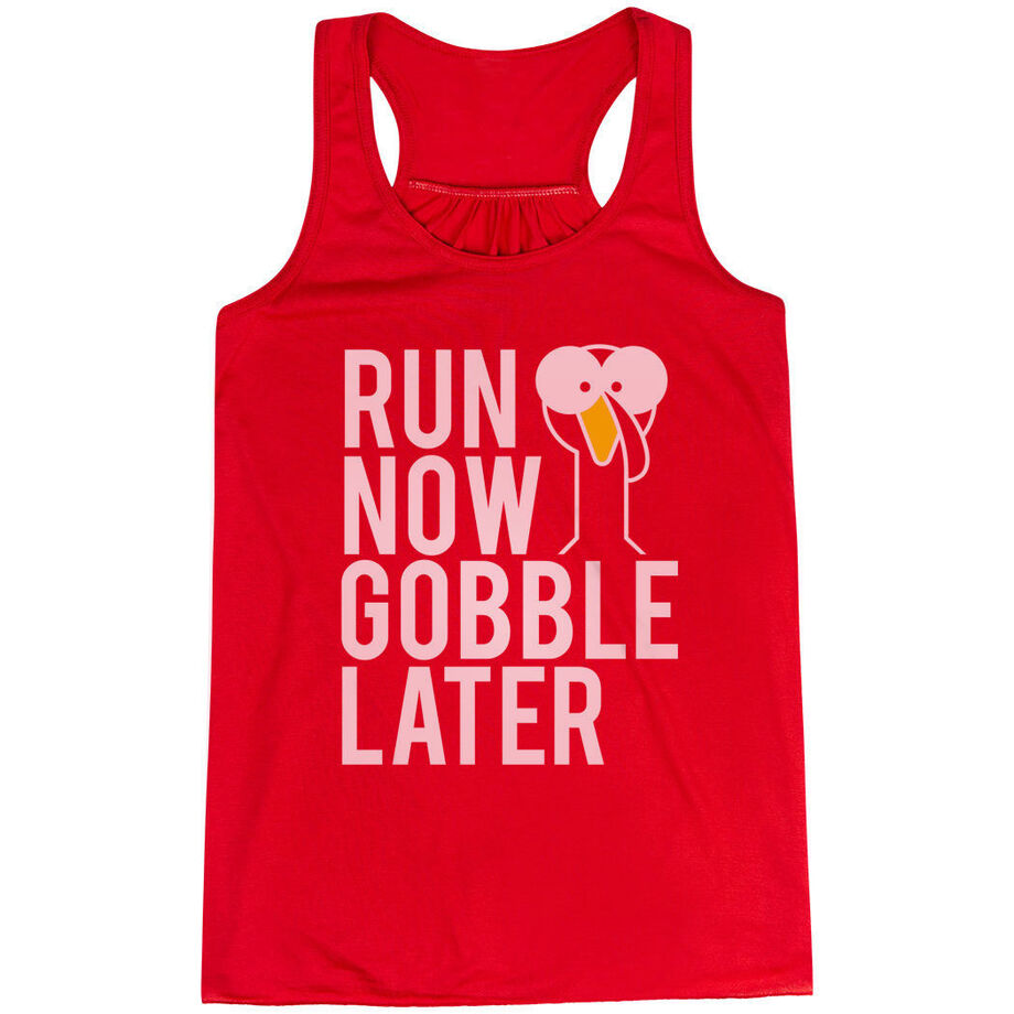 Flowy Racerback Tank Top - Run Now Gobble Later (Bold)