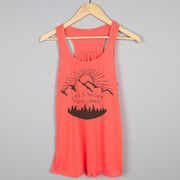 Flowy Racerback Tank Top - Life's Short Run Long (Mountains)