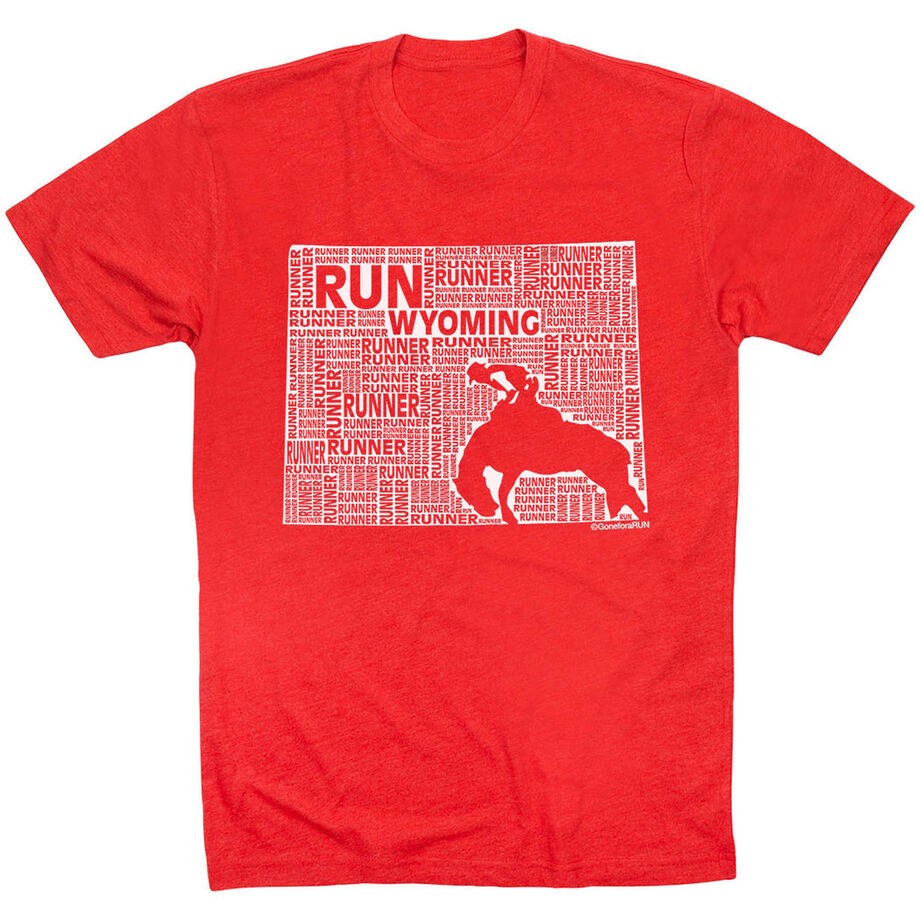 Running Short Sleeve T-Shirt - Wyoming State Runner 