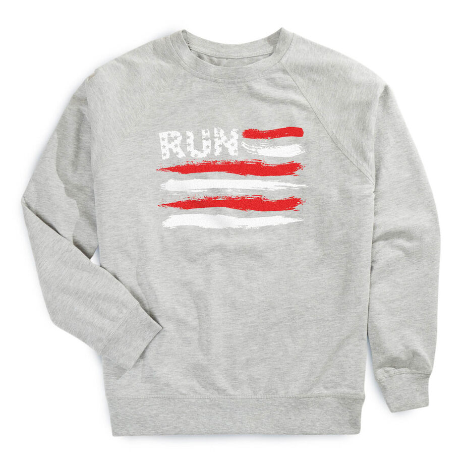 Running Raglan Crew Neck Pullover - Run For The Red White and Blue