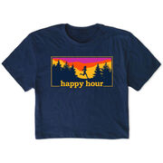 Running Short Sleeve Crop Tee - Happy Hour