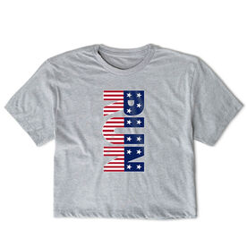 Running Short Sleeve Crop Tee - Patriotic Run