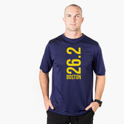 Men's Running Short Sleeve Tech Tee - Boston 26.2 Vertical