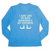 Women's Long Sleeve Tech Tee - Running's My Favorite (Simple)