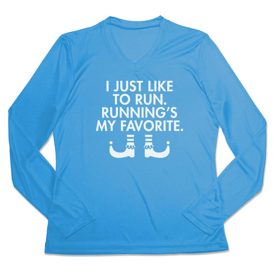 Women's Long Sleeve Tech Tee - Running's My Favorite (Simple)