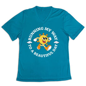 Women's Short Sleeve Tech Tee - Running My Way to a Beautiful Day