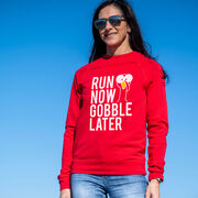 Running Raglan Crew Neck Pullover - Run Now Gobble Later (Bold)