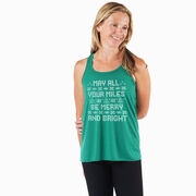 Flowy Racerback Tank Top -  May All Your Miles Be Merry and Bright
