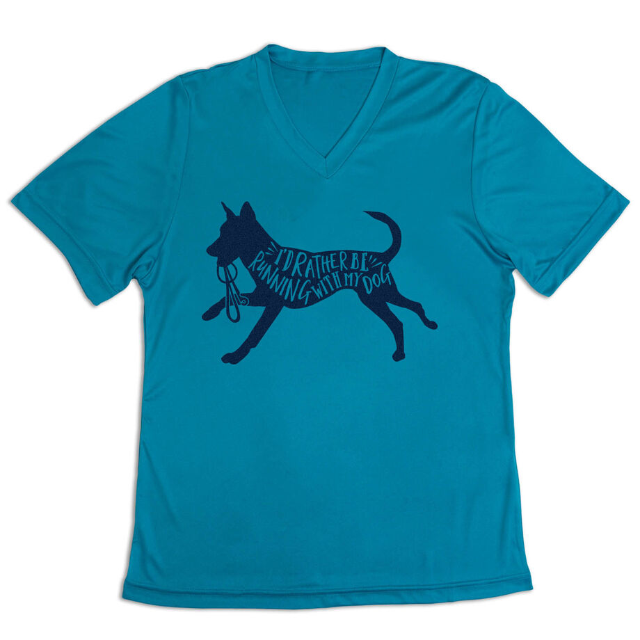 Women's Short Sleeve Tech Tee - I'd Rather Be Running with My Dog