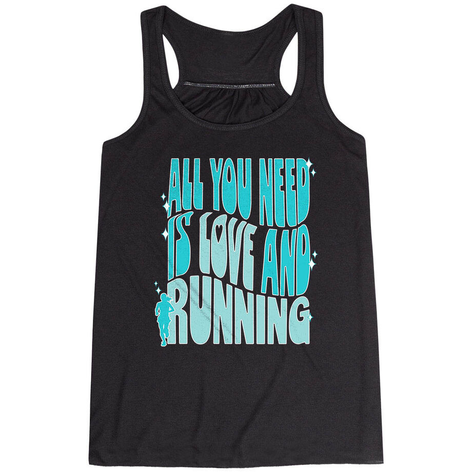 Flowy Racerback Tank Top - All You Need is Love and Running