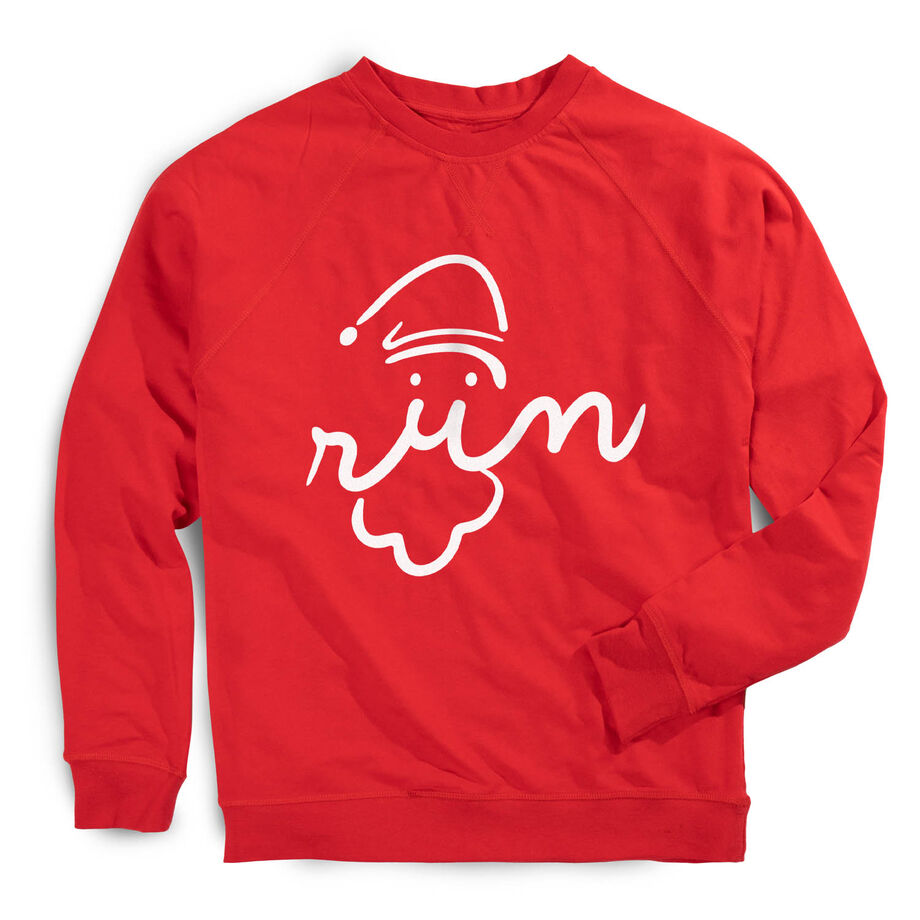Running Raglan Crew Neck Pullover - Santa Run Face