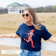 Running Short Sleeve Crop Tee - Heart Girl Runner Silhouette