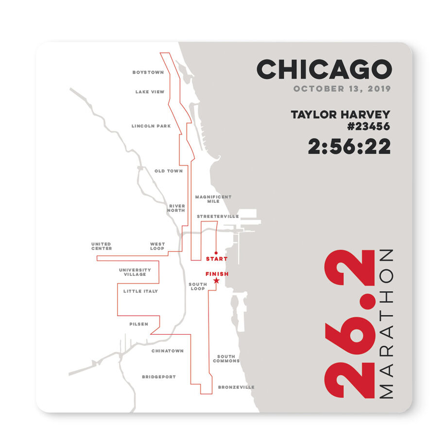 Running 12" X 12" Removable Wall Tile - Personalized Chicago Route - Personalization Image