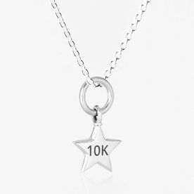 Sterling Silver 10K Star Pendant Runner Necklace