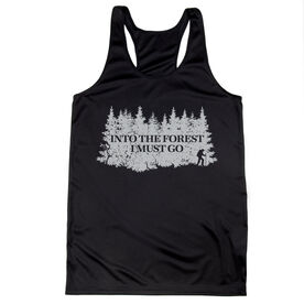 Women's Racerback Performance Tank Top - Into the Forest I Must Go Hiking