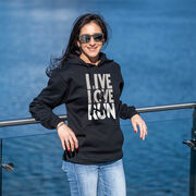 Statement Fleece Hoodie -  Live Love Run Silhouette