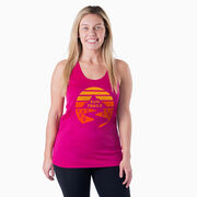 Women's Racerback Performance Tank Top - Run Trails Sunset