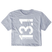 Running Short Sleeve Crop Tee - 13.1 Half Marathon Vertical