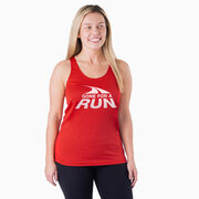 Women's Racerback Performance Tank Top - Gone For a Run&reg; White Logo