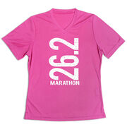 Women's Short Sleeve Tech Tee - 26.2 Marathon Vertical