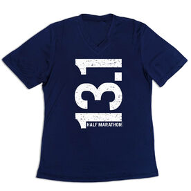 Women's Short Sleeve Tech Tee - 13.1 Half Marathon Vertical