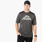 Men's Running Short Sleeve Performance Tee - Gone For a Run White Logo