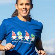 Running Short Sleeve T-Shirt - Runnin' With My Gnomies® - Christmas