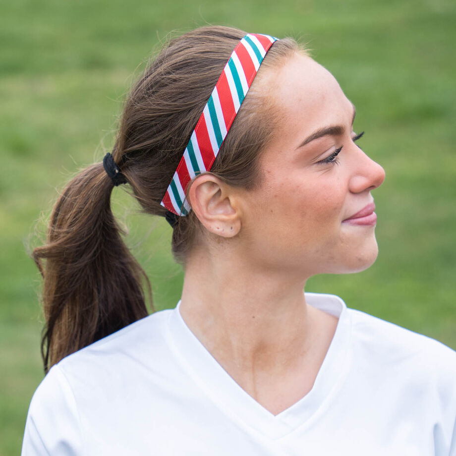 Athletic Juliband Non-Slip Headband - Candy Canes | Gone for A Run