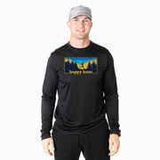 Men's Running Long Sleeve Performance Tee - Happy Hour Runner