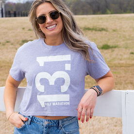 Running Short Sleeve Crop Tee - 13.1 Half Marathon Vertical