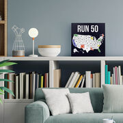 Running Canvas Wall Art - Run 50 States