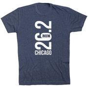 Running Short Sleeve T-Shirt - Chicago 26.2 Vertical