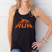 Flowy Racerback Tank Top - Gone For a Run&reg; Logo (Orange)