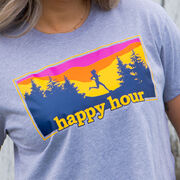 Running Short Sleeve Crop Tee - Happy Hour