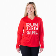 Women's Long Sleeve Tech Tee - Run Like A Girl® Road
