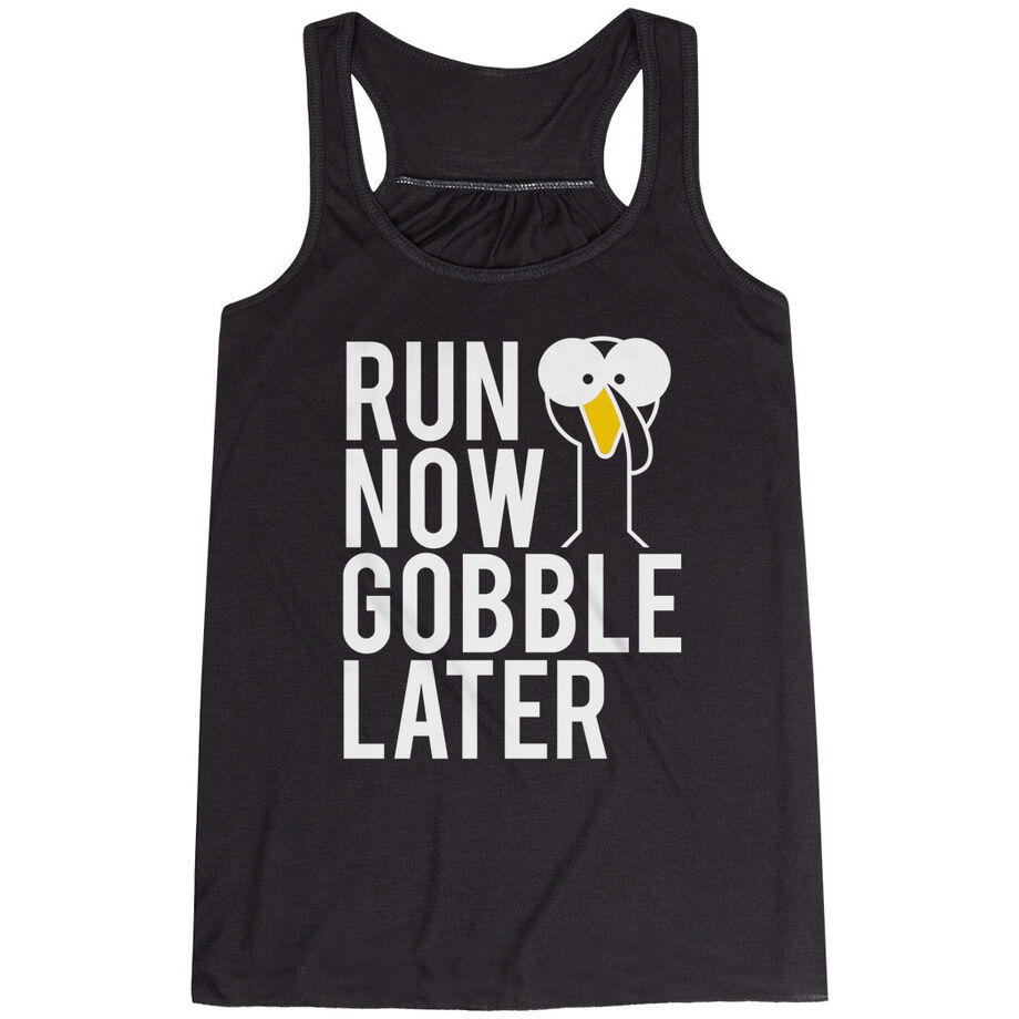 Flowy Racerback Tank Top - Run Now Gobble Later (Bold)