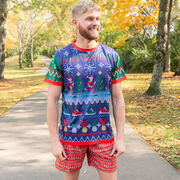 Running Short Sleeve Performance Tee - Christmas Ugly Sweater