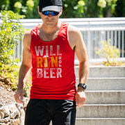 Men's Running Performance Tank Top - Will Run For Beer