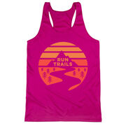 Women's Racerback Performance Tank Top - Run Trails Sunset