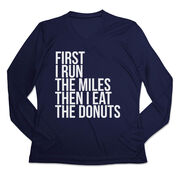 Women's Long Sleeve Tech Tee - Then I Eat The Donuts