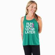 Flowy Racerback Tank Top - Run Now Wine Later (Bold)