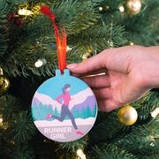 Running Round Ceramic Ornament - Runner Girl