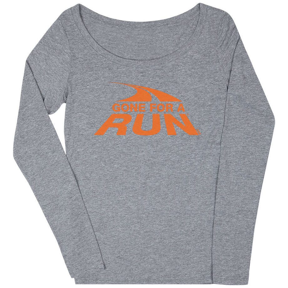 Women's Runner Scoop Neck Long Sleeve Tee - Gone For a Run Logo