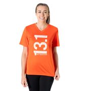 Women's Short Sleeve Tech Tee - 13.1 Half Marathon Vertical