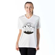 Women's Short Sleeve Tech Tee - Life's Short Run Long (Mountains)