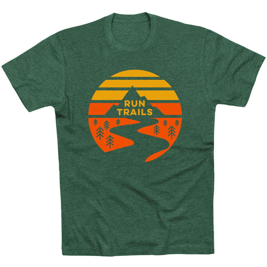 Running Short Sleeve T-Shirt - Run Trails Sunset