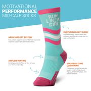 Socrates&reg; Mid-Calf Socks - Run Like a Girl