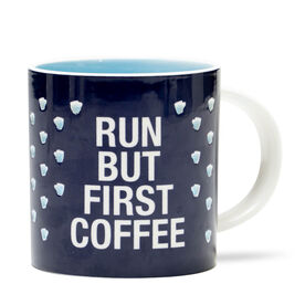 Soleil Home™ Running Porcelain Mug - Run but First Coffee